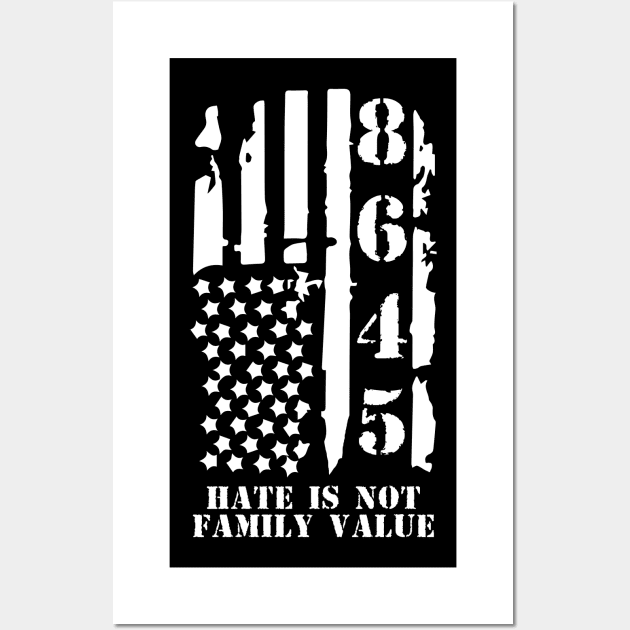 8645 Anti Trump Hate Is Not Family Value Gift Wall Art by Lones Eiless